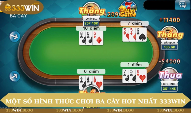 Cách Chơi Ba Cây - Bí Quyết Chơi Nâng Cao Tỷ Lệ Thắng 2 Một số hình thức chơi ba cây hot nhất tại 333WIN